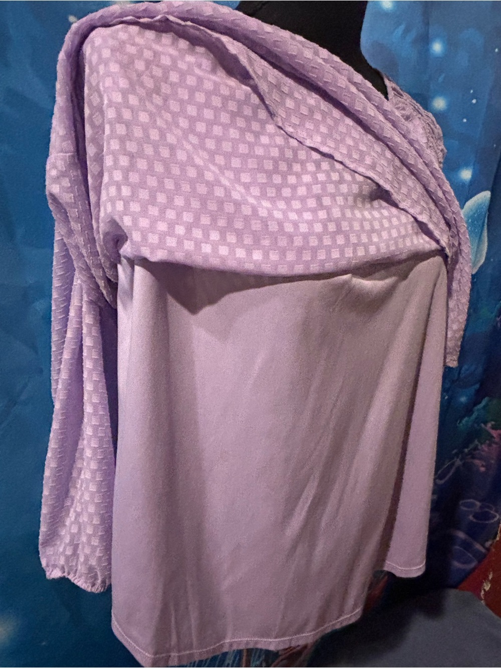 Lavender Long Sleeve Peasant Top - Unbranded - Picture 13 of 14